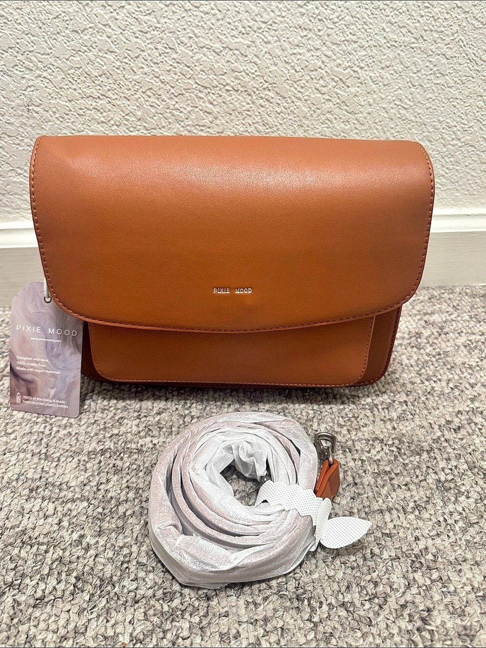 Pixie Mood Zoe Crossbody Bag in Brown NWT